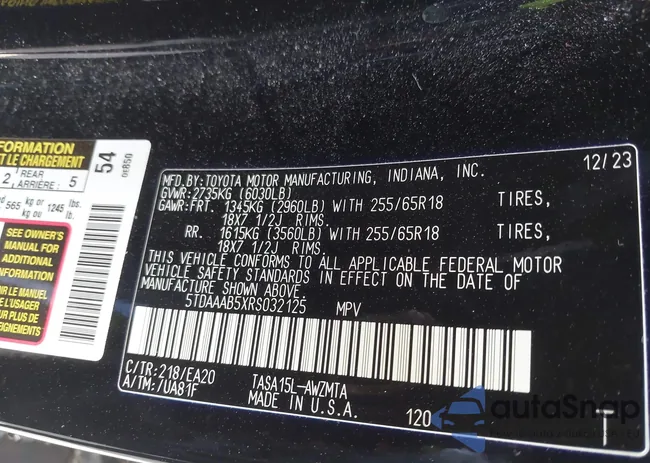 5TDAAAB5XRS032125: 44633749