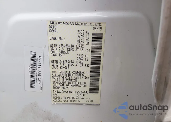 5N1AZ2MSXKN165640: 44633806