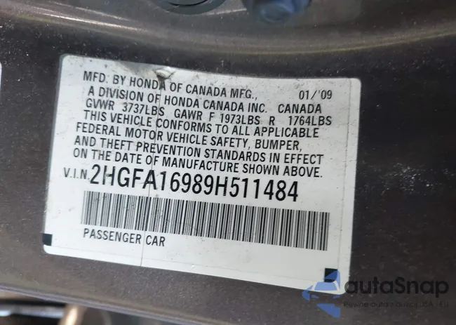 2HGFA16989H511484: 44633820