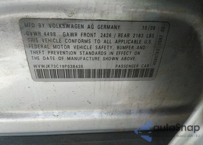 WVWJK73C19P038435: 44633040