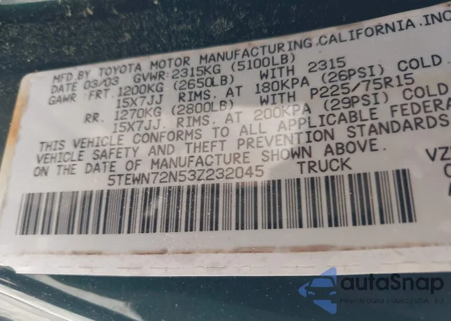 5TEWN72N53Z232045: 44633110