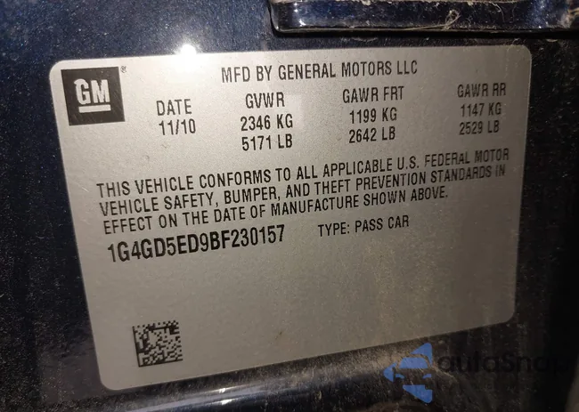 1G4GD5ED9BF230157: 44634595