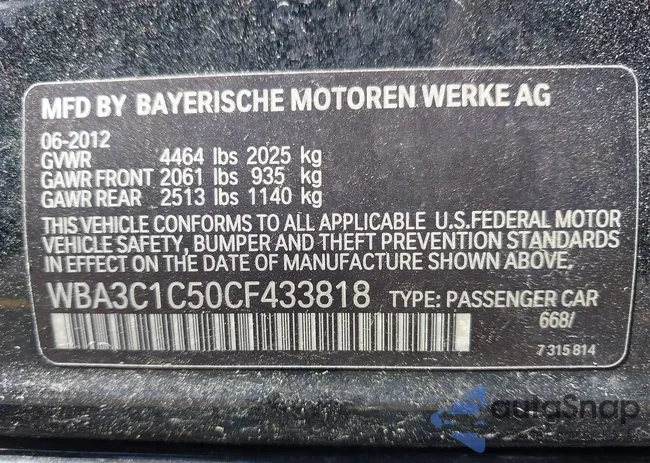 WBA3C1C50CF433818: 44634716