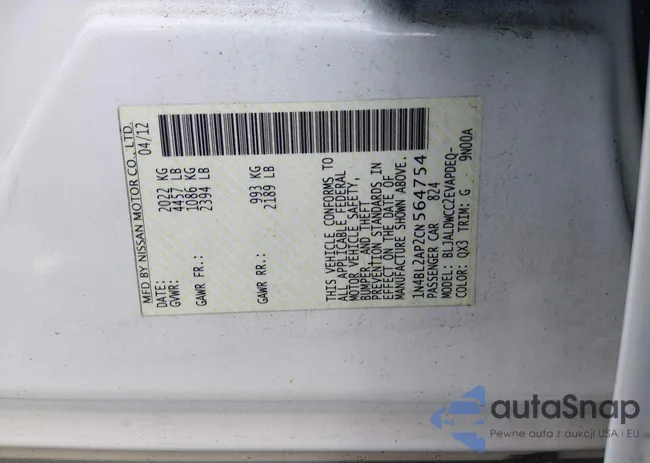 1N4BL2AP2CN564754: 44634963