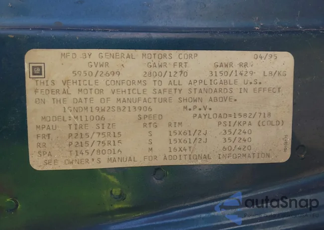 1GNDM19W2SB213906: 44635566