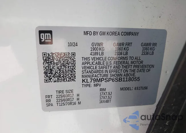 KL79MPSP6SB118055: 44635941