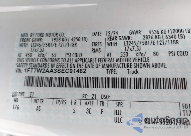 1FT7W2AA3SEC01462: 44635107