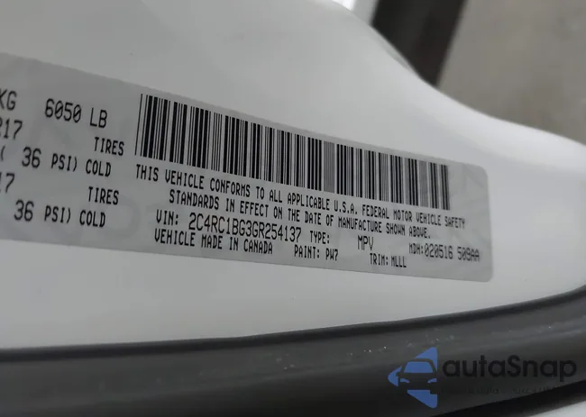 2C4RC1BG3GR254137: 44637005