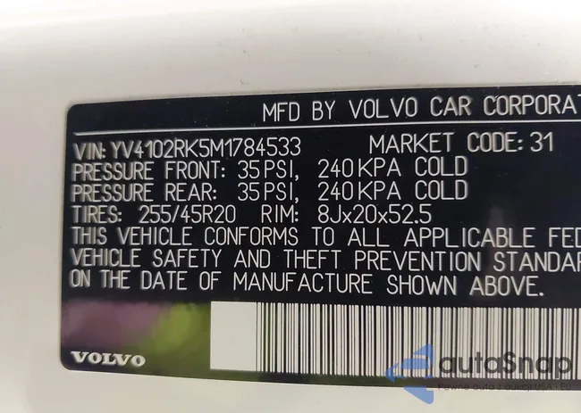 YV4102RK5M1784533: 44637653