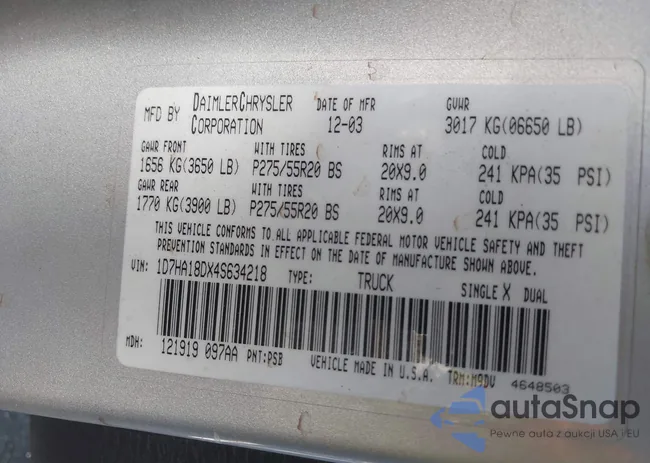 1D7HA18DX4S634218: 44637101