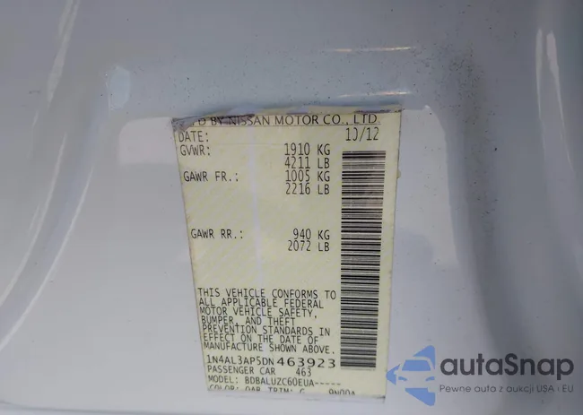 1N4AL3AP5DN463923: 44638928