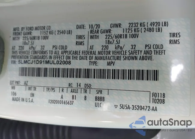 5LMCJ1D91MUL02008: 44640804