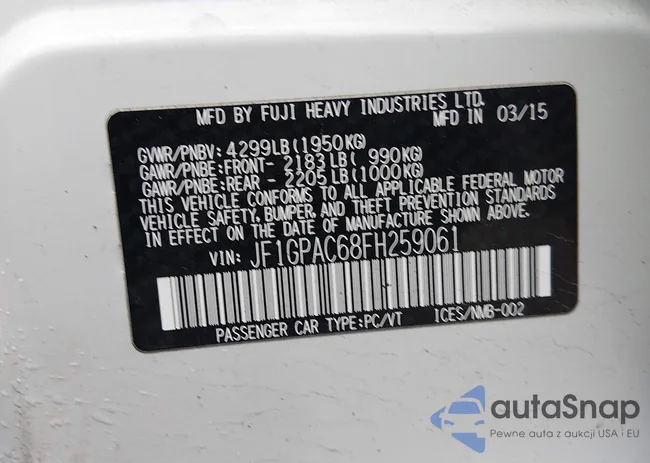 JF1GPAC68FH259061: 44640216