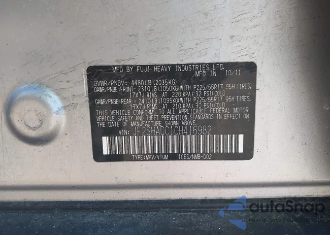 JF2SHADC1CH416982: 44641484