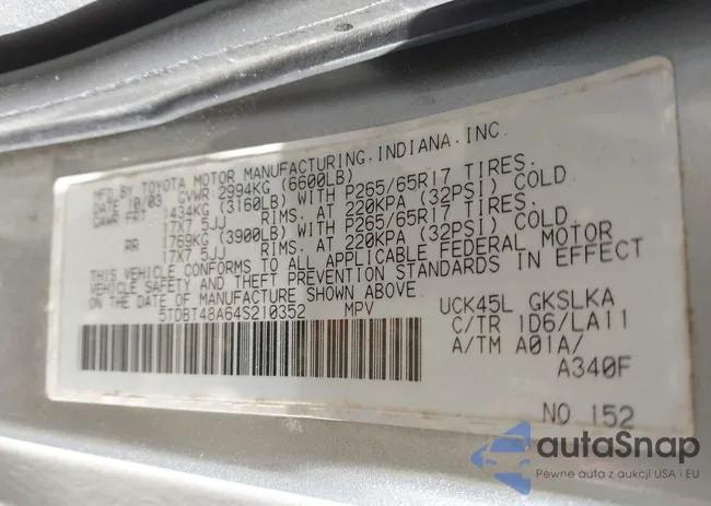 5TDBT48A64S210352: 44641559