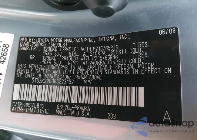 5TDZK22C08S223152: 44641679