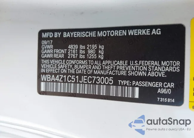 WBA4Z1C51JEC73005: 44642829