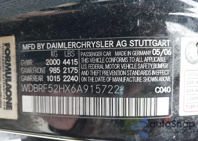 WDBRF52HX6A915722: 44642909