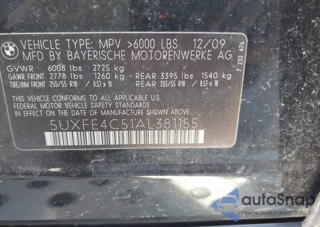 5UXFE4C51AL381155: 44642920