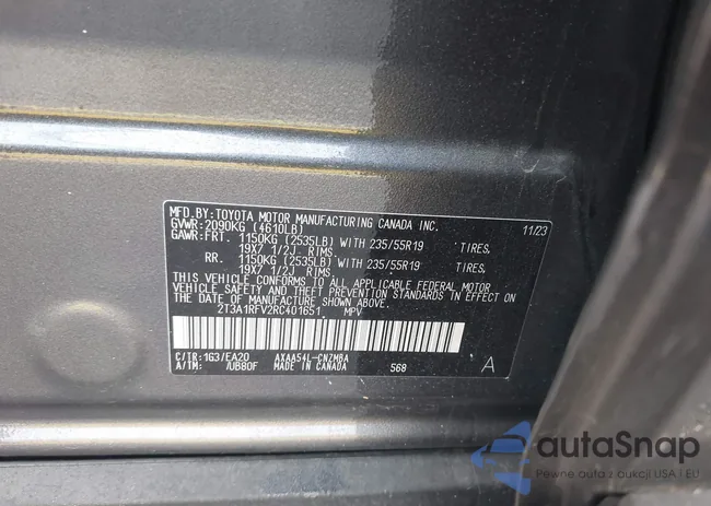 2T3A1RFV2RC401651: 44642096