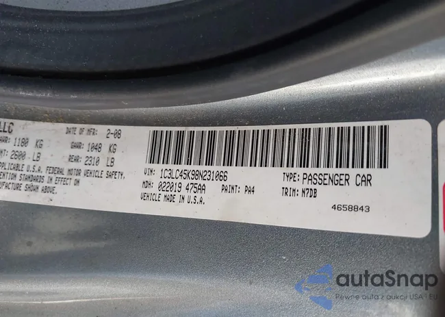 1C3LC45K98N231066: 44642213