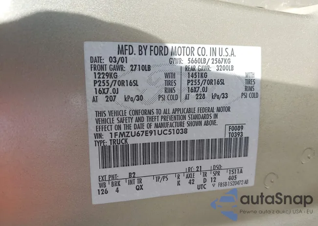 1FMZU67E91UC51038: 44643672