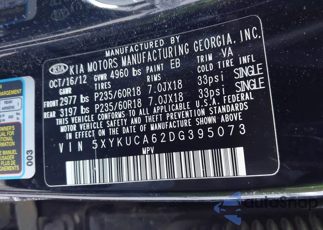 5XYKUCA62DG395073: 44643271