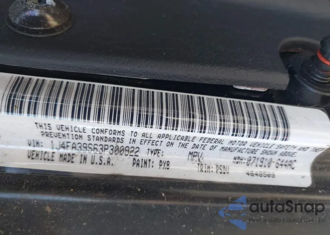 1J4FA39S63P300922: 44643358
