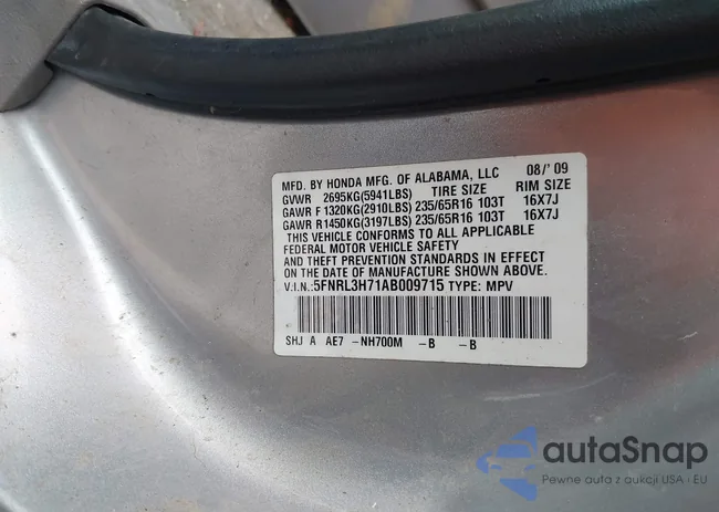 5FNRL3H71AB009715: 44644669