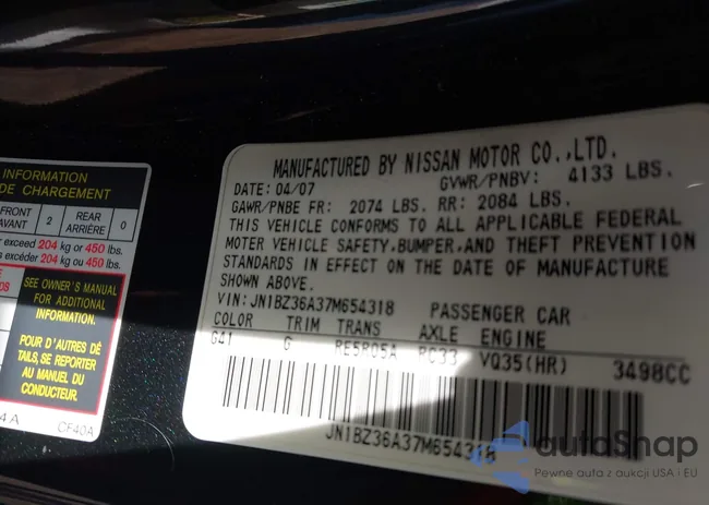 JN1BZ36A37M654318: 44644096