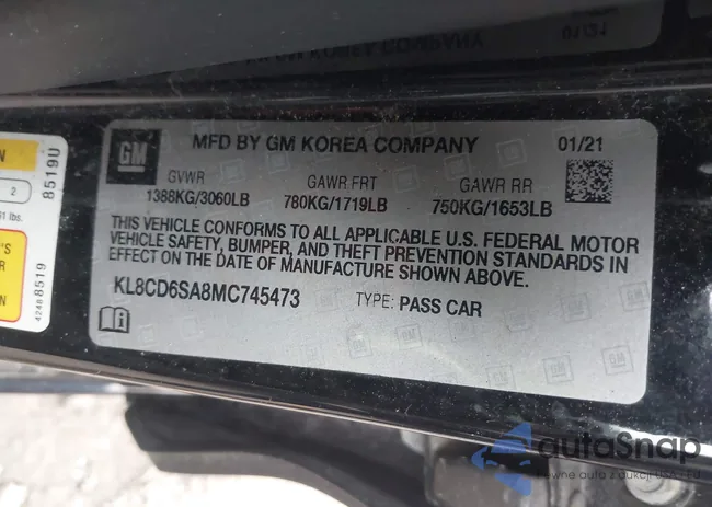 KL8CD6SA8MC745473: 44644187