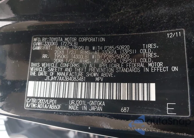 JTJHY7AX3B4083481: 44646417