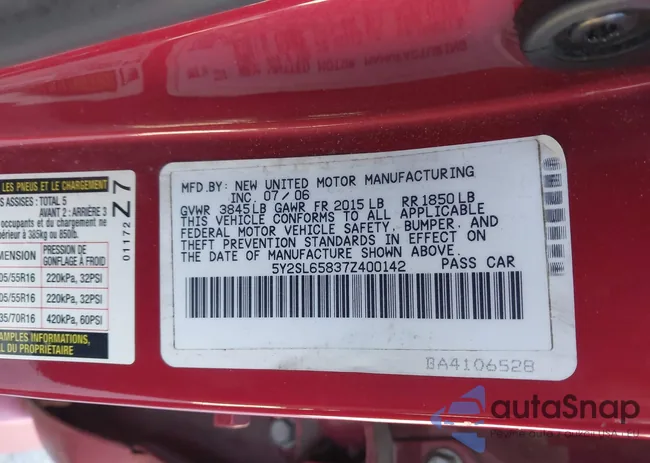 5Y2SL65837Z400142: 44646677