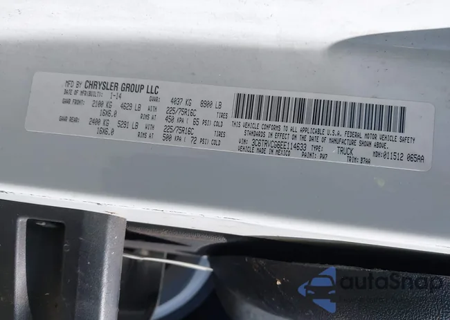 3C6TRVCG6EE114633: 44646933