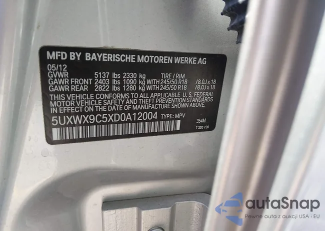 5UXWX9C5XD0A12004: 44647404