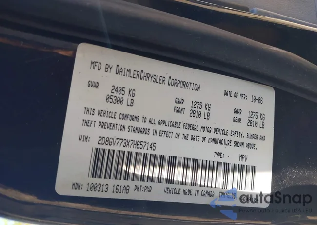 2D8GV773X7H657145: 44647417