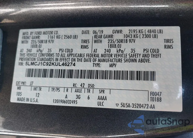 5LMCJ1C92KUL46274: 44647560