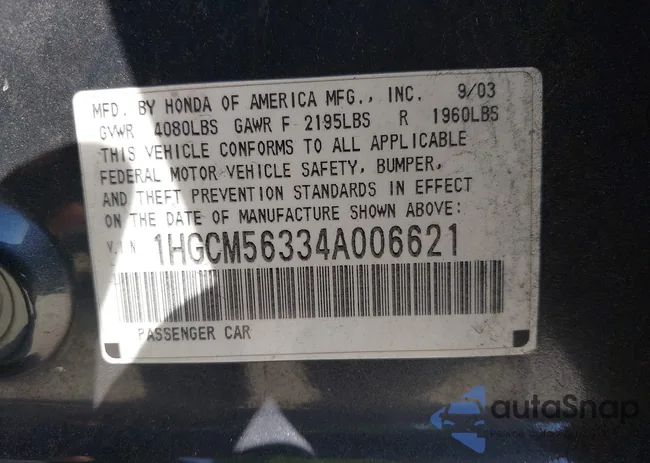 1HGCM56334A006621: 44647691