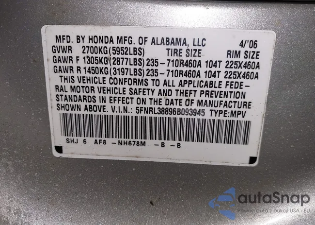 5FNRL38896B093945: 44648601