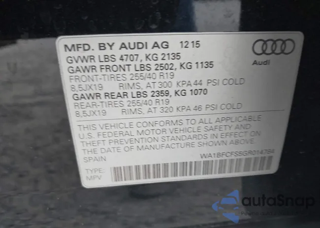 WA1BFCFS5GR014784: 44649853