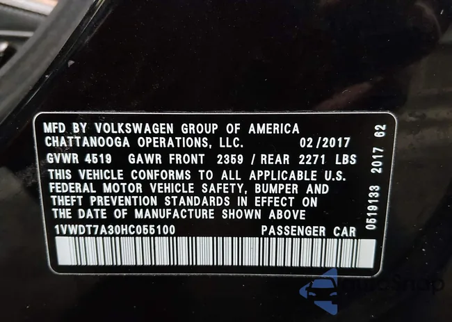 1VWDT7A30HC055100: 44650433