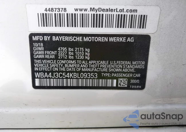WBA4J3C54KBL09353: 44649975