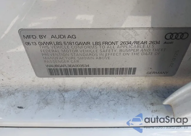 WAUBGAFL3EA003534: 44650073