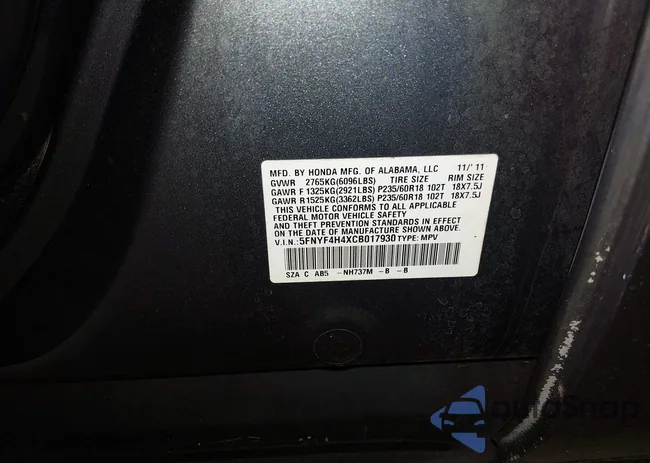 5FNYF4H4XCB017930: 44651585