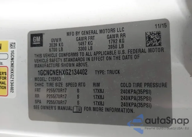 1GCNCNEHXGZ134402: 44658892