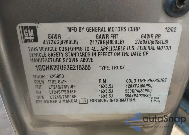 1GCHK29U63E215355: 44660548