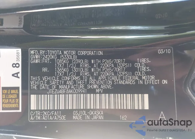 JTEZU4BF8AK009941: 44660807