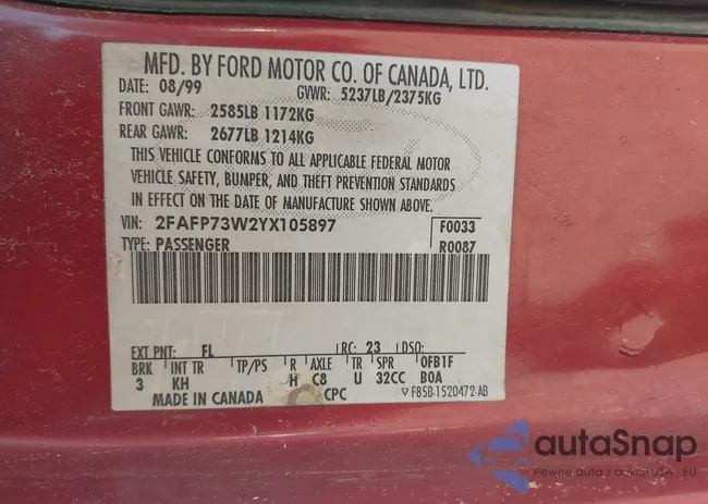 2FAFP73W2YX105897: 44661745