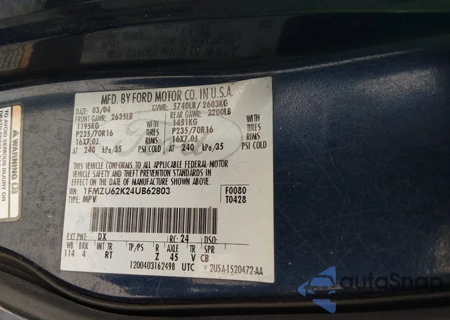 1FMZU62K24UB62803: 44661908