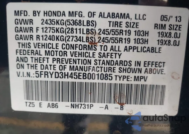 5FRYD3H45EB001085: 44661053